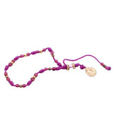 Wine & Gold Saint Benedict Knotted Rope Bracelet - Shop Cosmic Healing