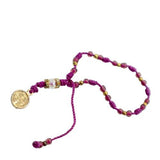 Wine & Gold Saint Benedict Knotted Rope Bracelet - Shop Cosmic Healing