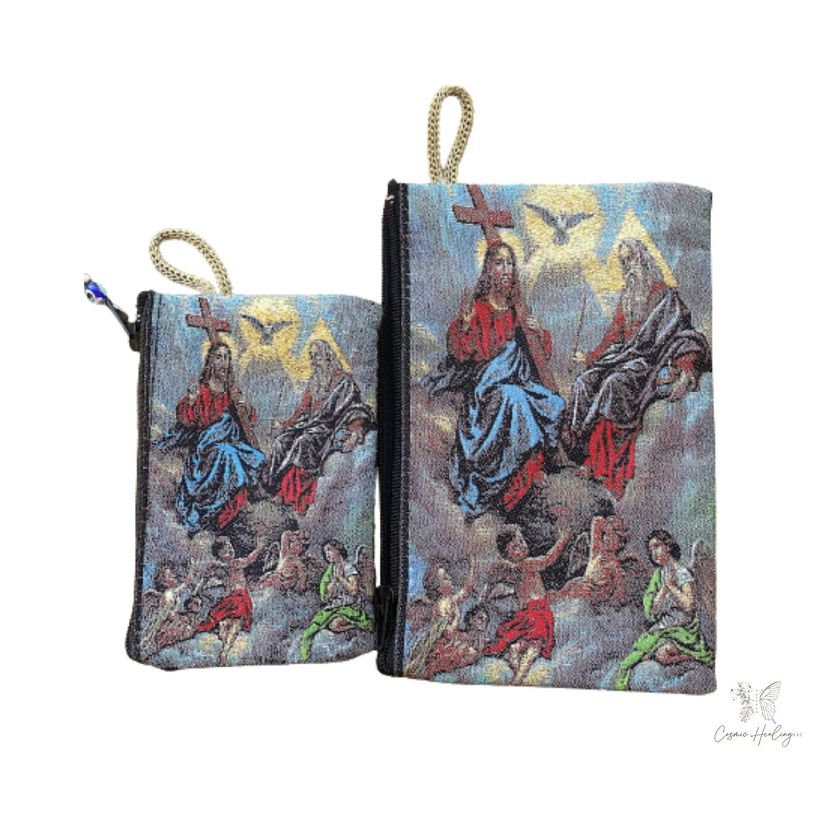 Woven Holy Trinity Tapestry Rosary Bag - Shop Cosmic Healing