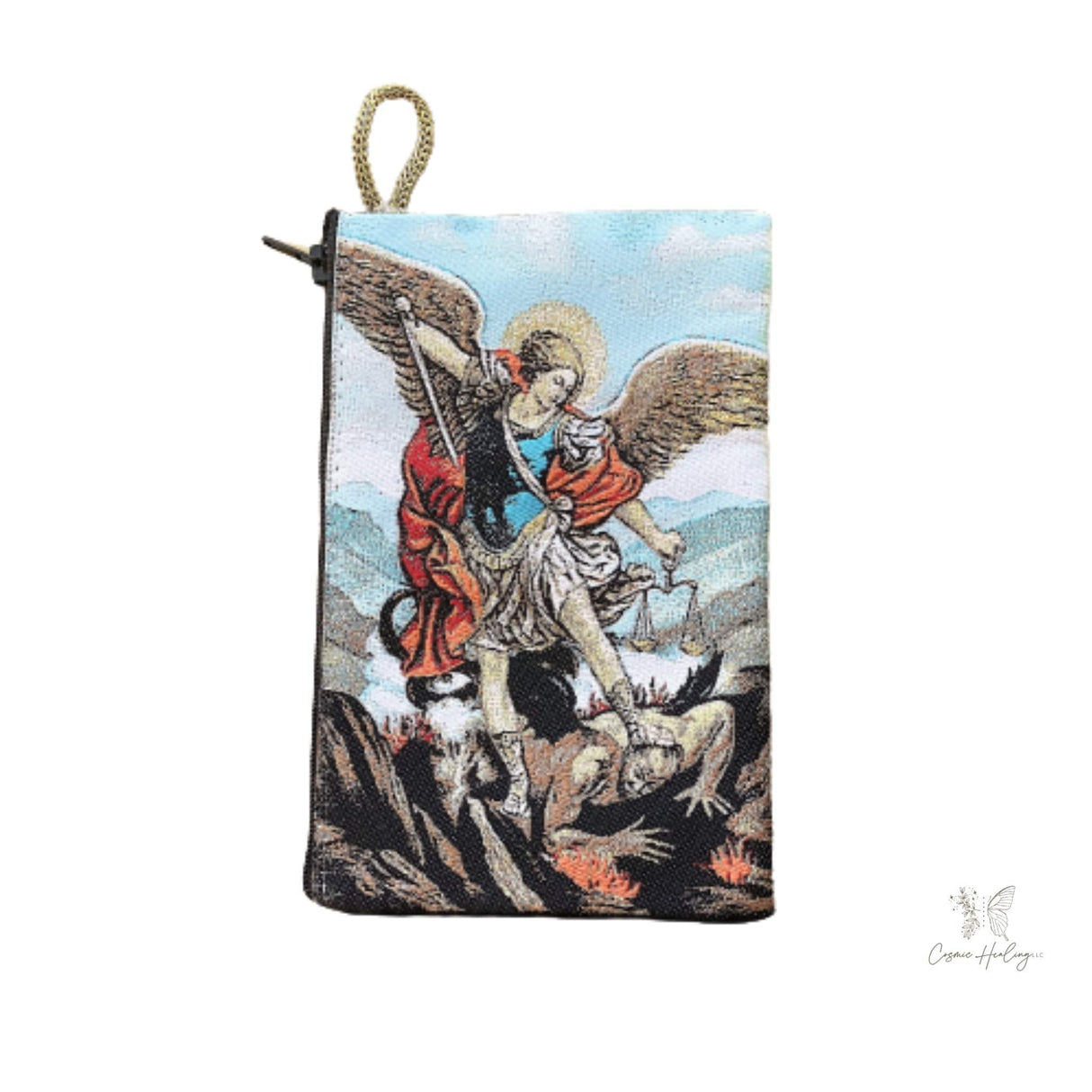 Woven Saint Michael Tapestry Rosary Bag - Shop Cosmic Healing