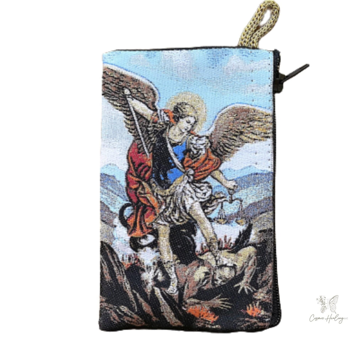 Woven Saint Michael Tapestry Rosary Bag - Shop Cosmic Healing