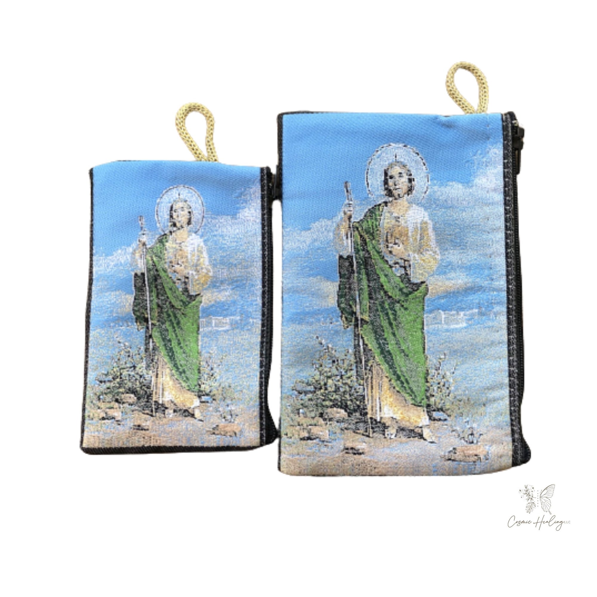 Woven San Judas Tadeo Tapestry Rosary Bag - Shop Cosmic Healing
