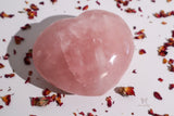 XL Deep Pink Rose Quartz Heart With Rainbow Inclusions- RQH1 - Shop Cosmic Healing