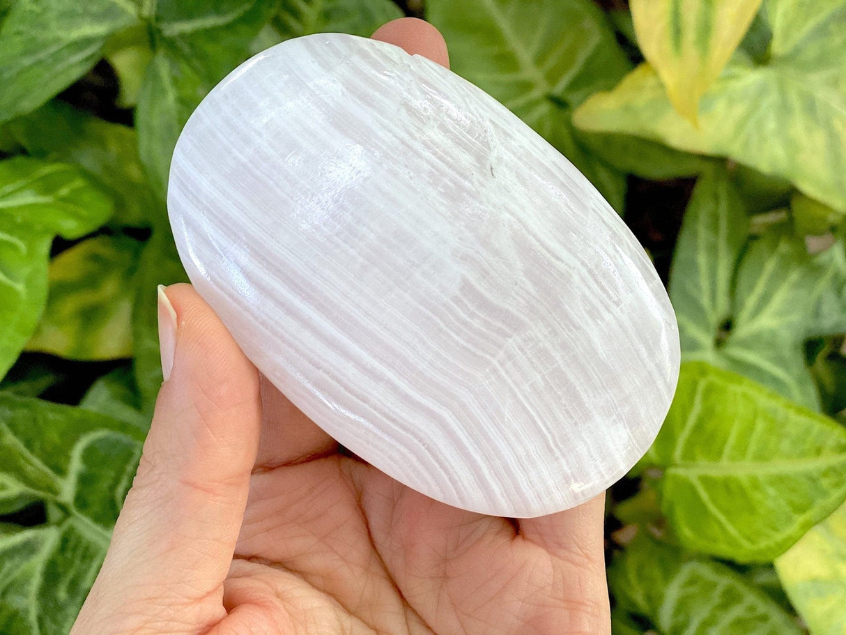 XXL Mangano Calcite Palm Stone-Pakistan - Shop Cosmic Healing