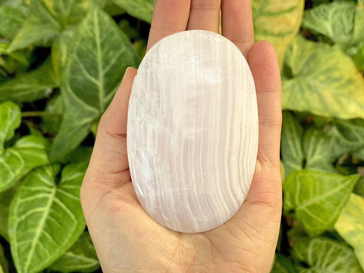 XXL Mangano Calcite Palm Stone-Pakistan - Shop Cosmic Healing