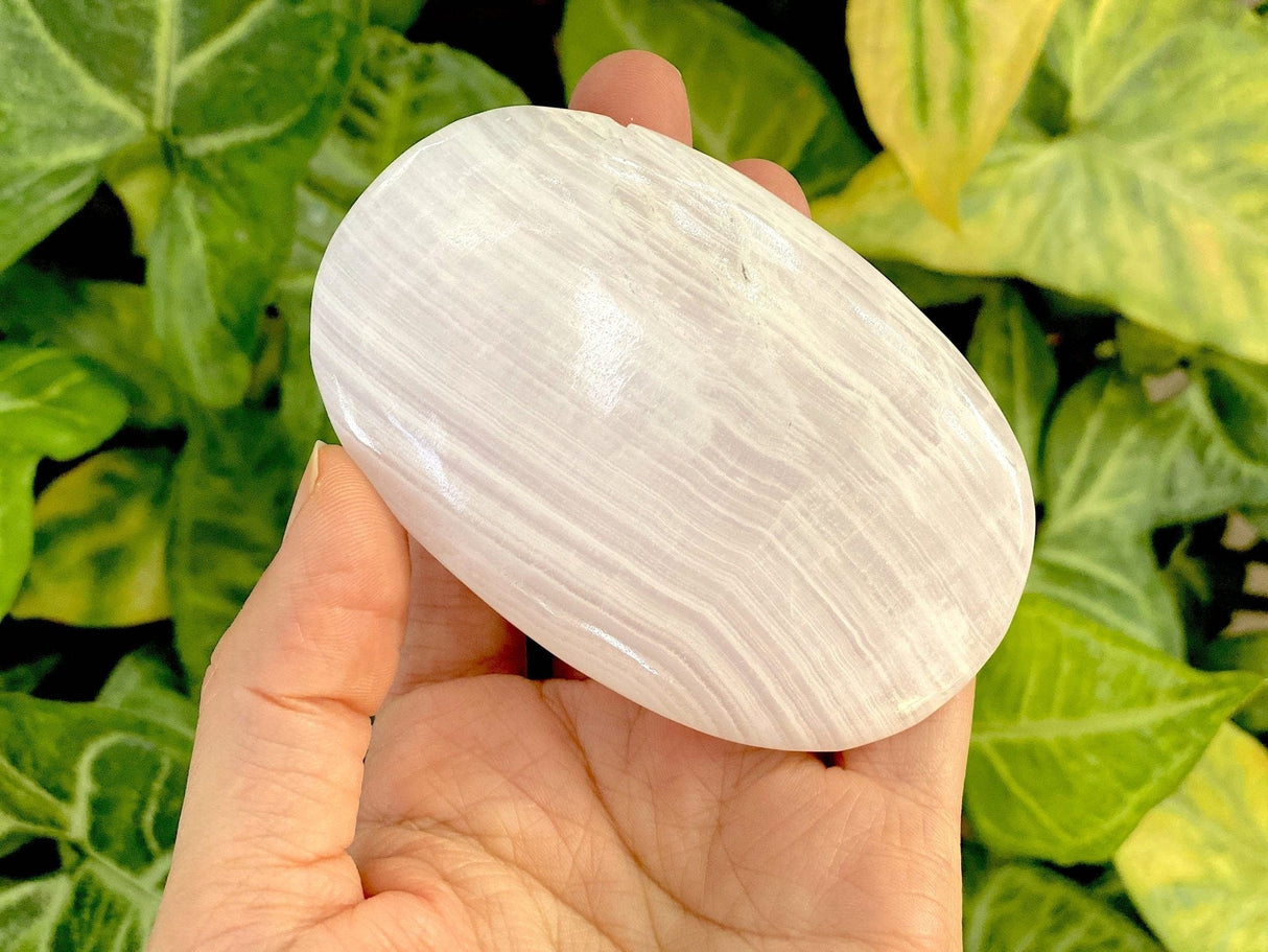 XXL Mangano Calcite Palm Stone-Pakistan - Shop Cosmic Healing