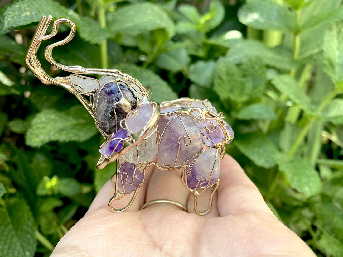 Lucky Elephant Hand Wired Crystal
