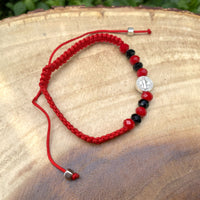 San Benito Red & Black Beaded Bracelet
