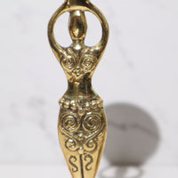 Divine Goddess Brass Cone Incense Burner 9"H