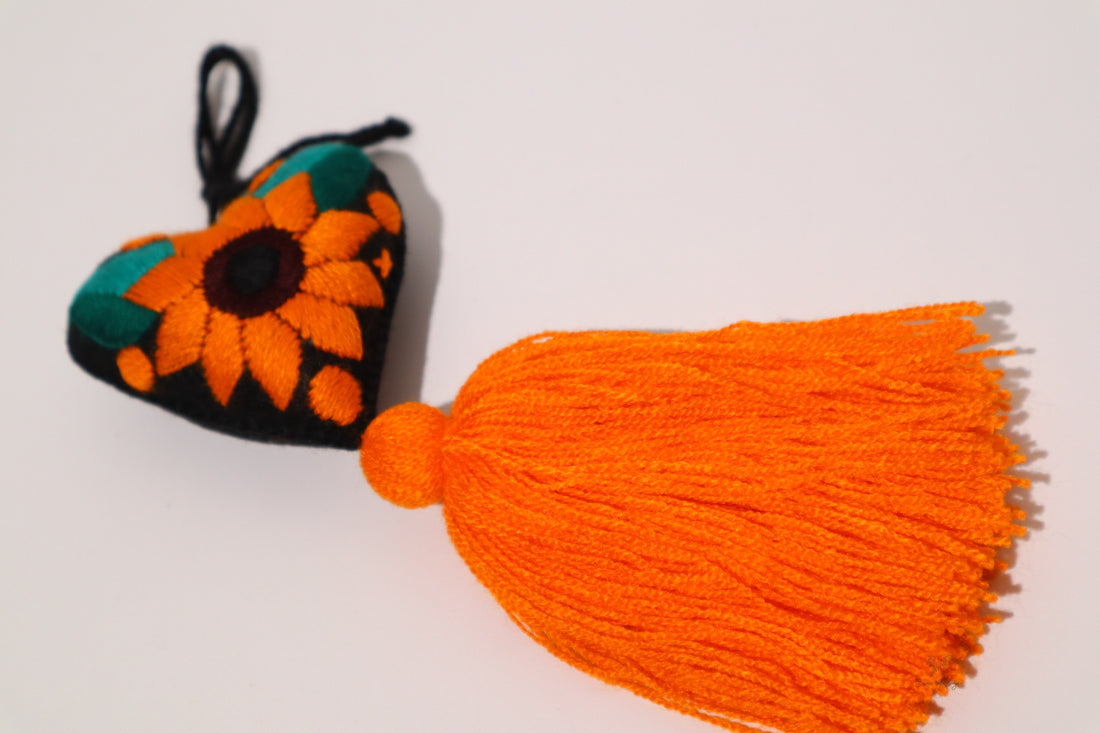 Mexican Pom-Pom Embroidered Sunflower