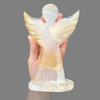 Mexican Onyx Crystal Angel With Open Wings 7"