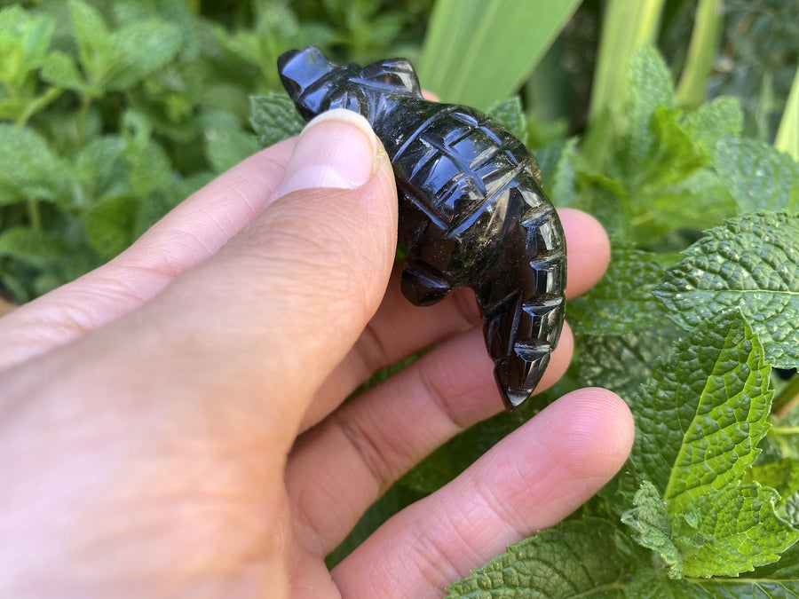 Obsidian Mini Alligators Hand Carved- Mexico