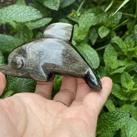 Mexican Obsidian Hand Carved Dolphin