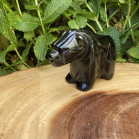 Hand Carved Obsidian Bear OPTION-OB1