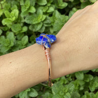 Lapis Lazuli Open Cuff Bangle Bracelet