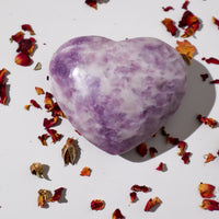 Deep Purple Lepidolite Heart With Mica Inclusions- LH1
