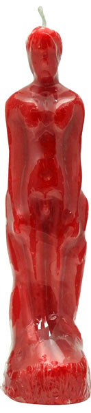 Man/Male Figure Red Candle 8"