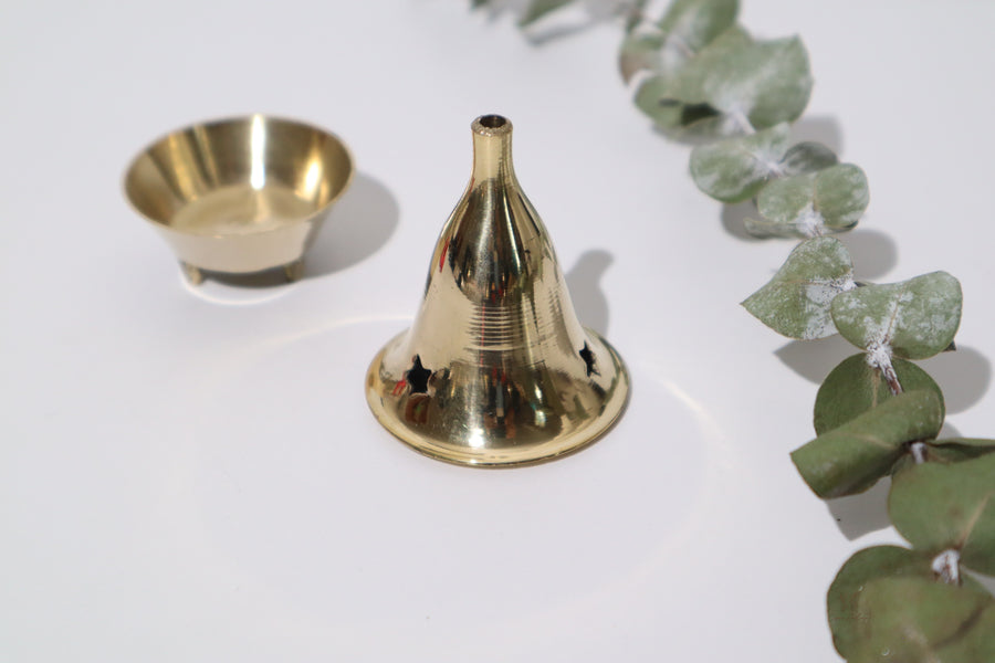 Mini Cone Incense Burner Brass