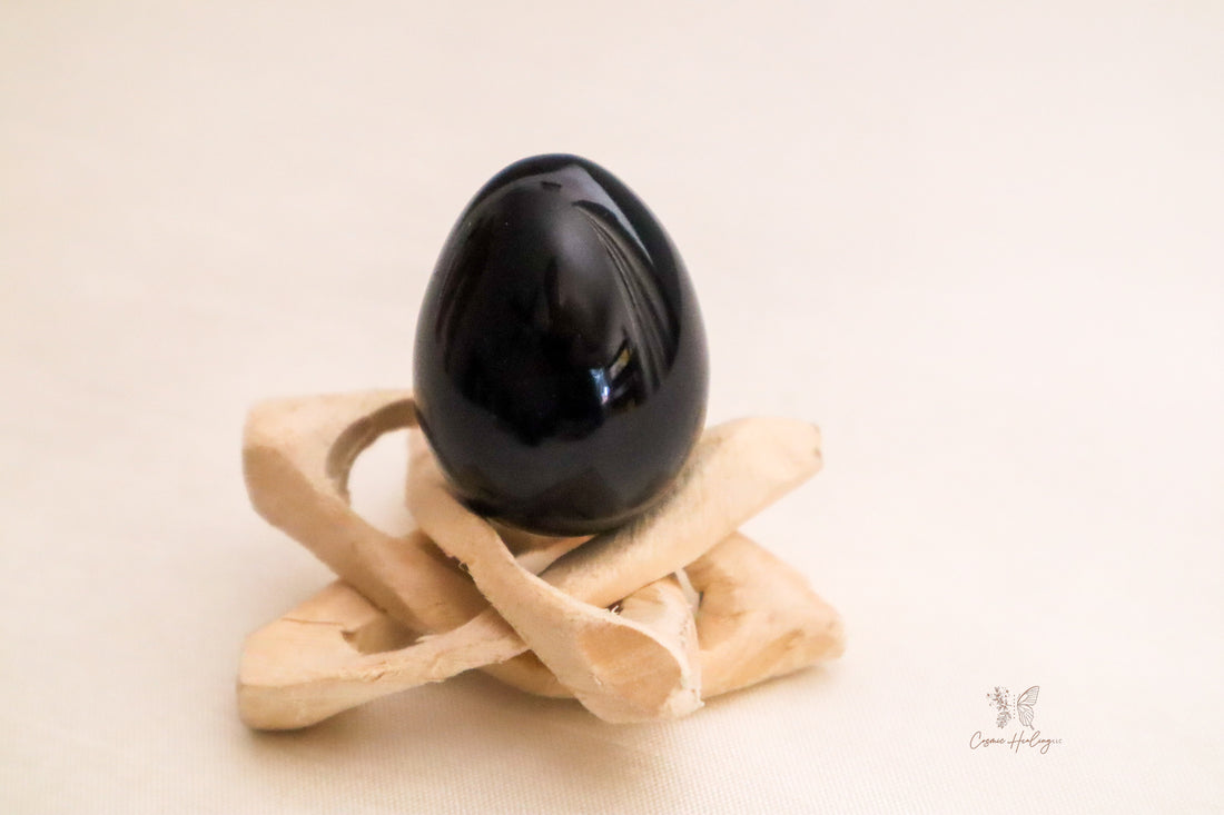 Obsidian Undrilled Yoni Egg