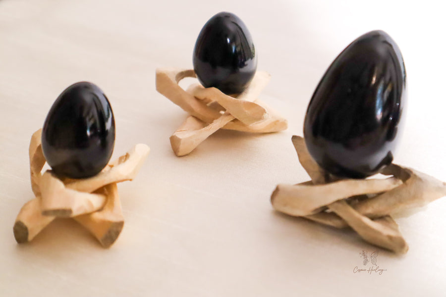 Obsidian Undrilled Yoni Egg