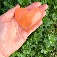 Orange Peach Selenite Puffy Heart