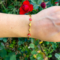 Amore Red Evil Eye Charm Bracelet with Hearts