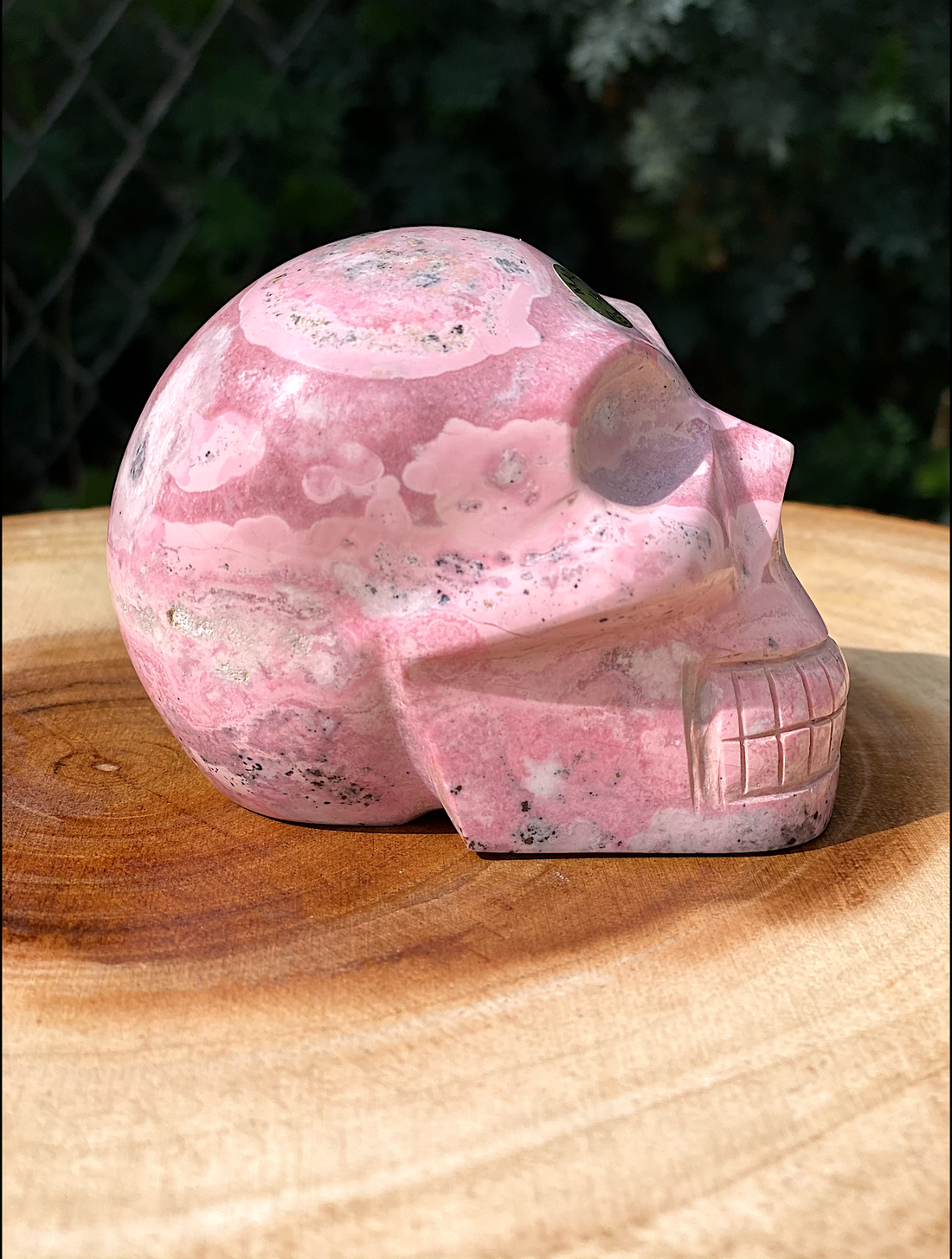 Hand Carved Peruvian Rhodonite Skulls