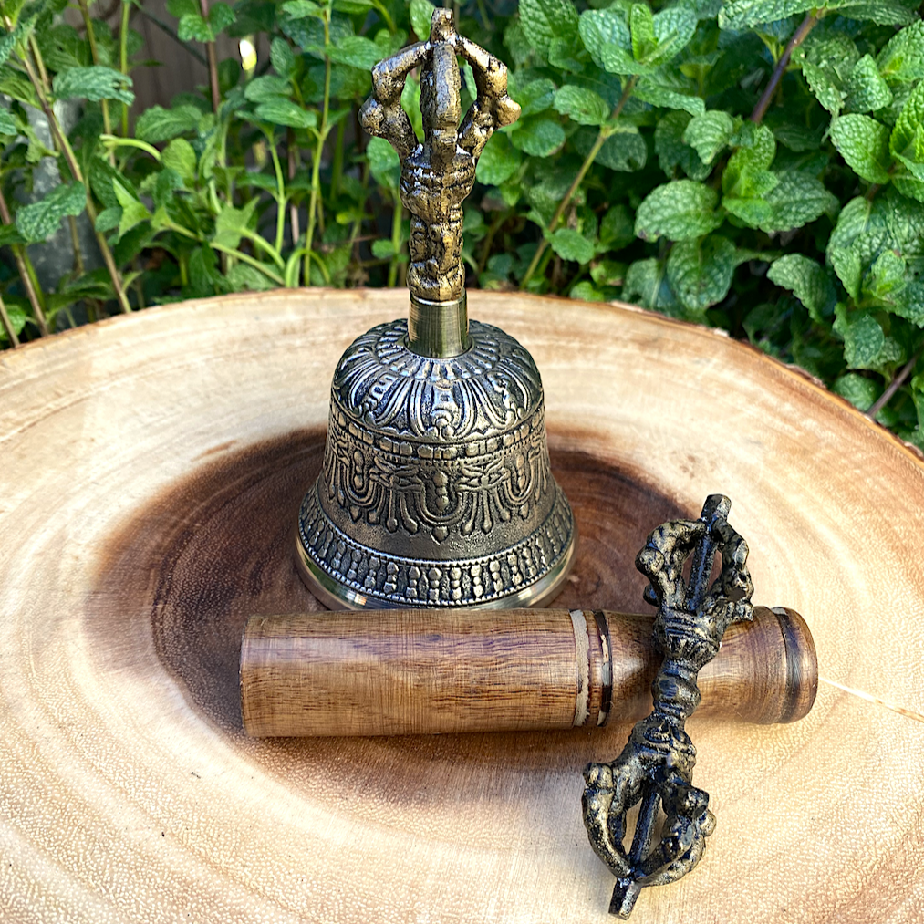 5" Tibetan Pure Handmade Bell and Dorje (Vajra) for Meditation