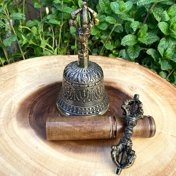 5" Tibetan Pure Handmade Bell and Dorje (Vajra) for Meditation