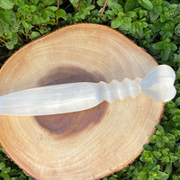 Selenite Dagger with Heart Shaped Handle 14.5"