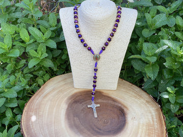 Purple Virgen de Guadalupe Adjustable Handmade Threaded Rosary