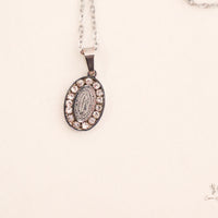 Lucy- Virgen de Guadalupe Cubic Zirconia Necklace (Silver)