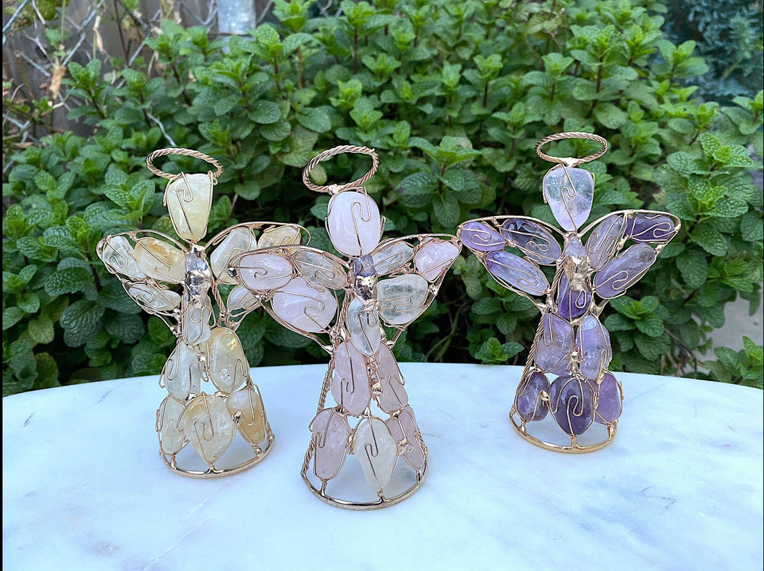 Holy Angel Hand Wired Crystal  5 inch