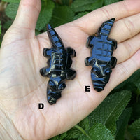 Obsidian Mini Alligators Hand Carved- Mexico
